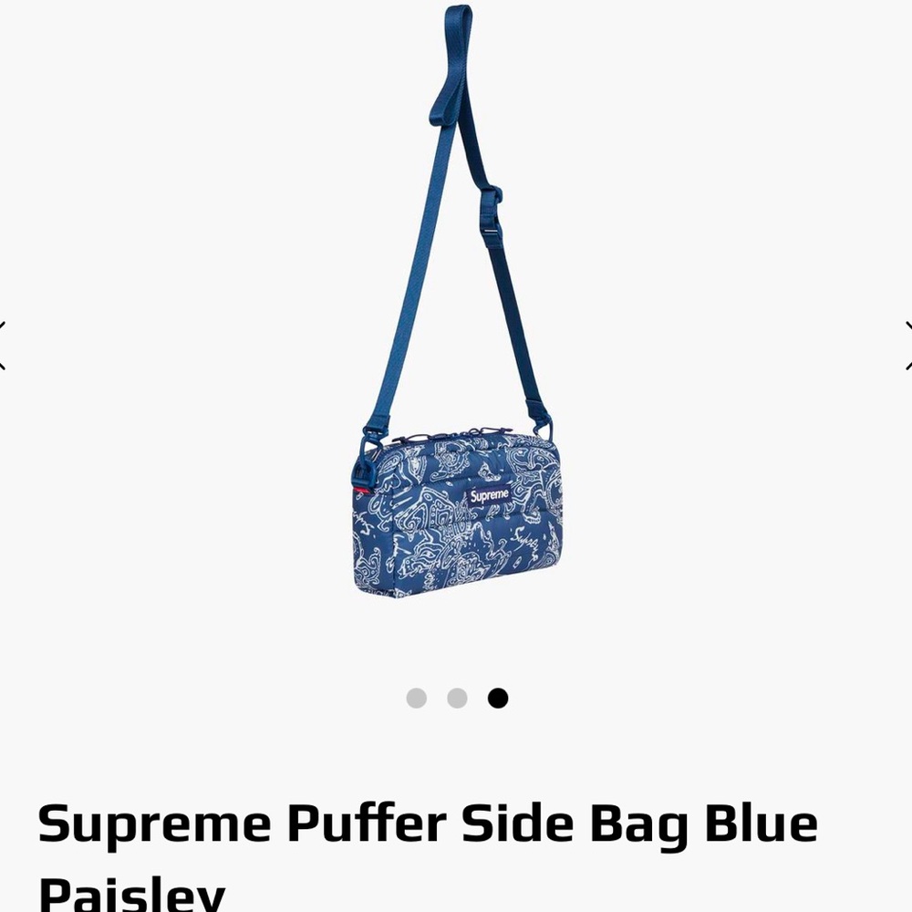 Supreme Blue Paisley Puffer Side Bag - Picture 3 of 8